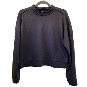 Zobha Women's Purple Athletic Semi-Cropped MockNeck Sweatshirt‎ Size L Pockets